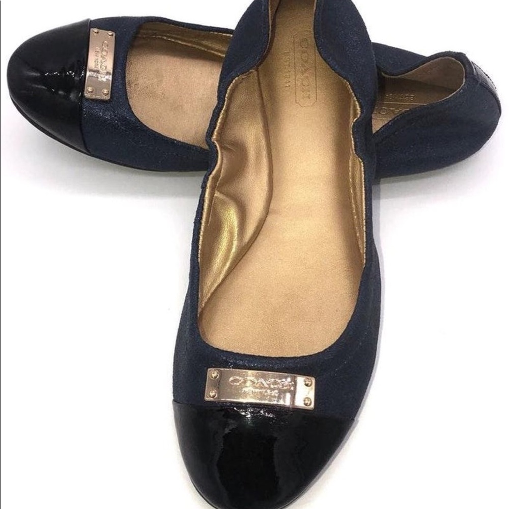 Coach DARSI METALLIC NAVY BLUE Flats